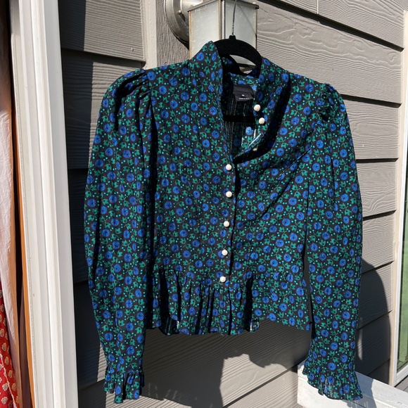 Anna Sui X Batsheva Cornflower Victorian Blouse Size 8 - Picture 11 of 11